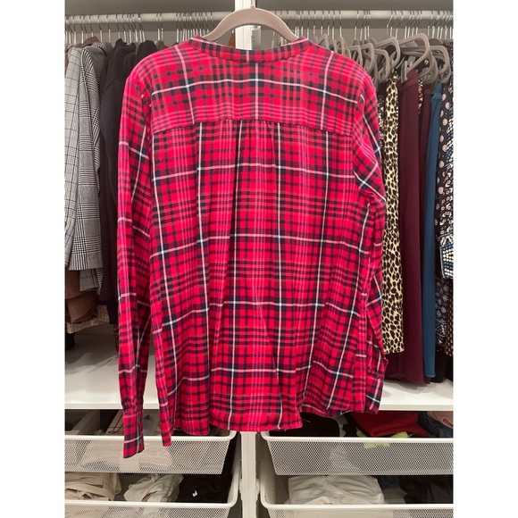 Like New Denim & Co. Plaid Tunic Blouse - Picture 4 of 12